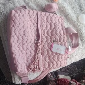 Karl Lagerfeld Pink Quilted Baby Bag with Adjustable Straps